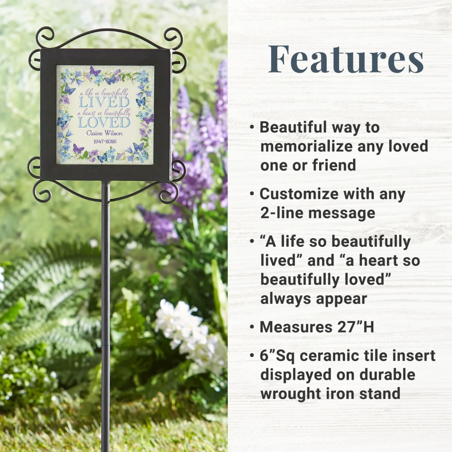 A Beautiful Life Memorial Garden Stake