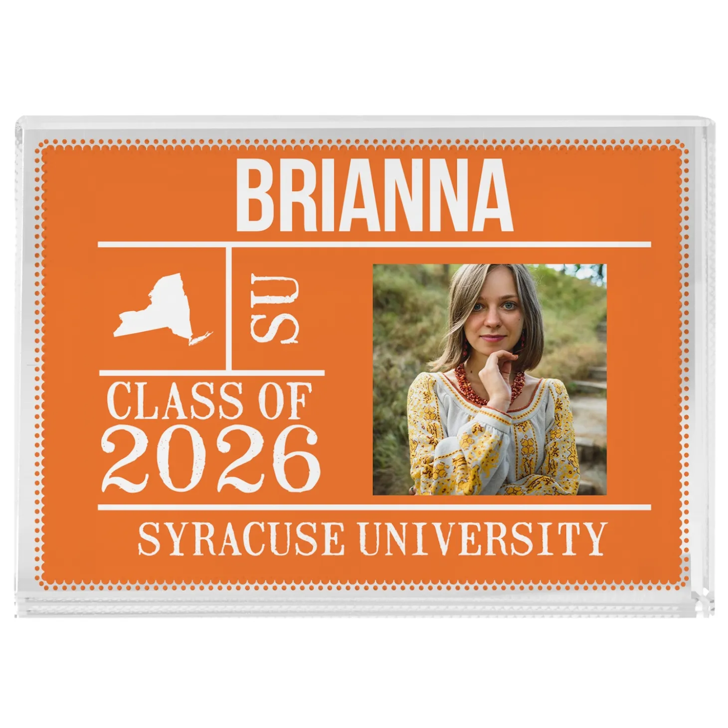 All About The Graduate Photo Glass Keepsake Block