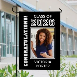 All Star Grad Photo Garden Flag