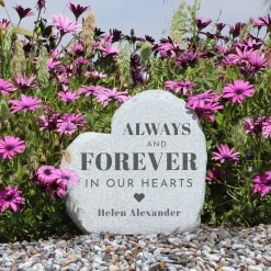 Always and Forever Sympathy Heart Standing Garden Stone