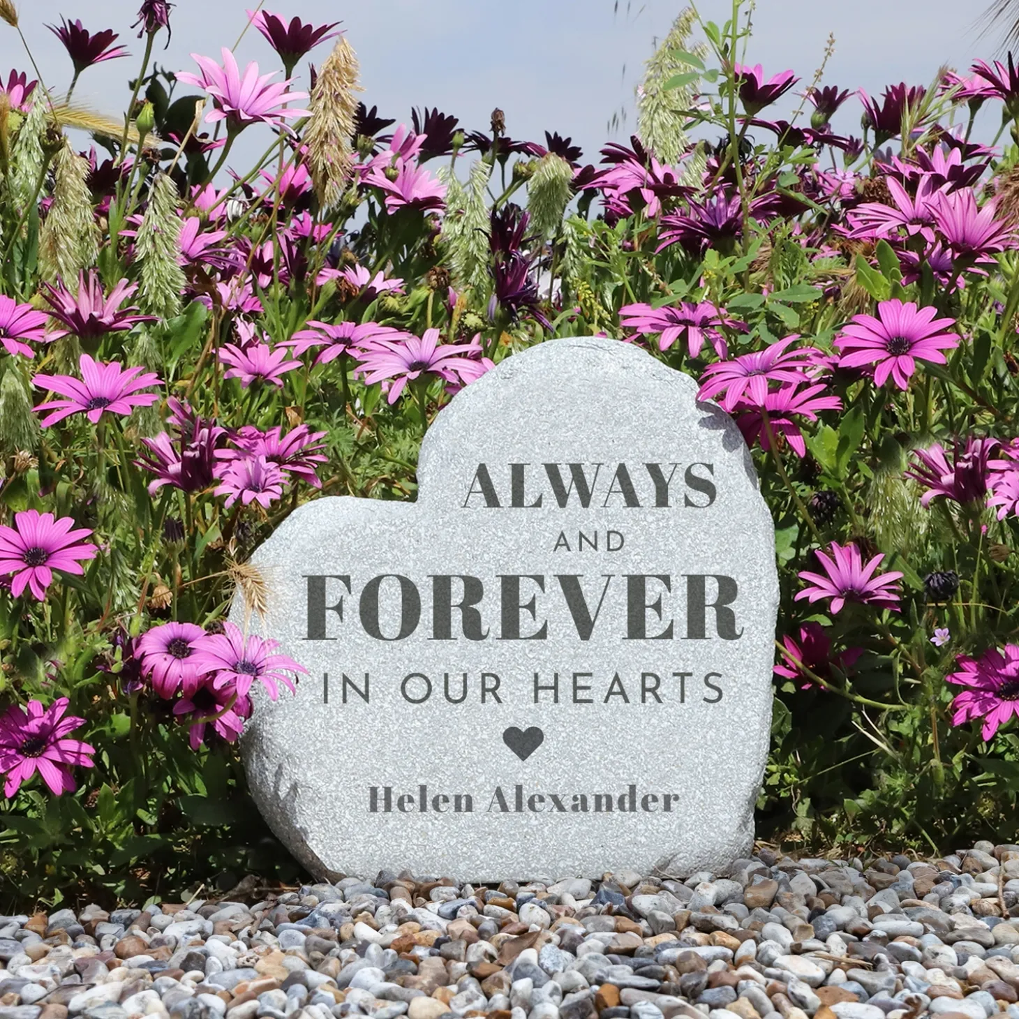 Always and Forever Sympathy Heart Standing Garden Stone