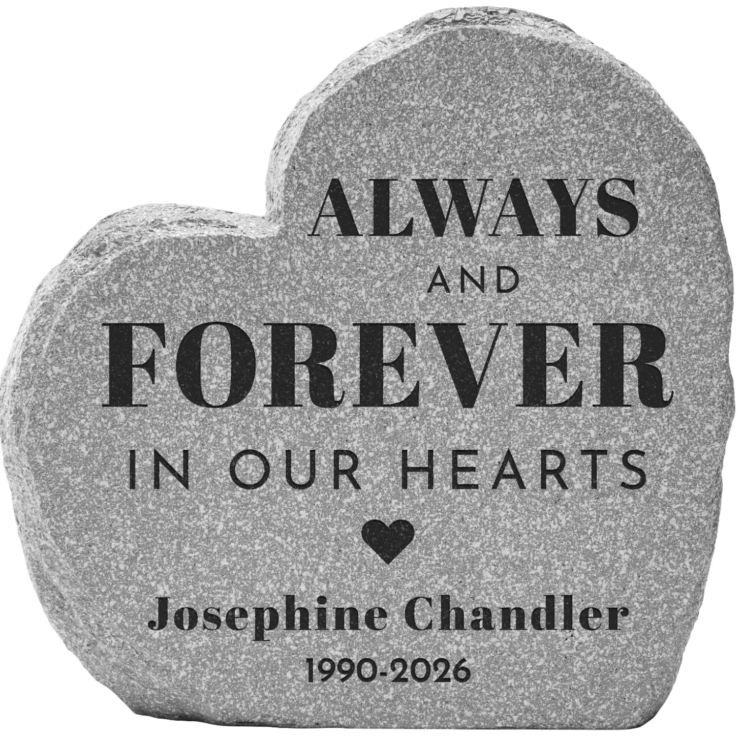Always and Forever Sympathy Heart Standing Garden Stone