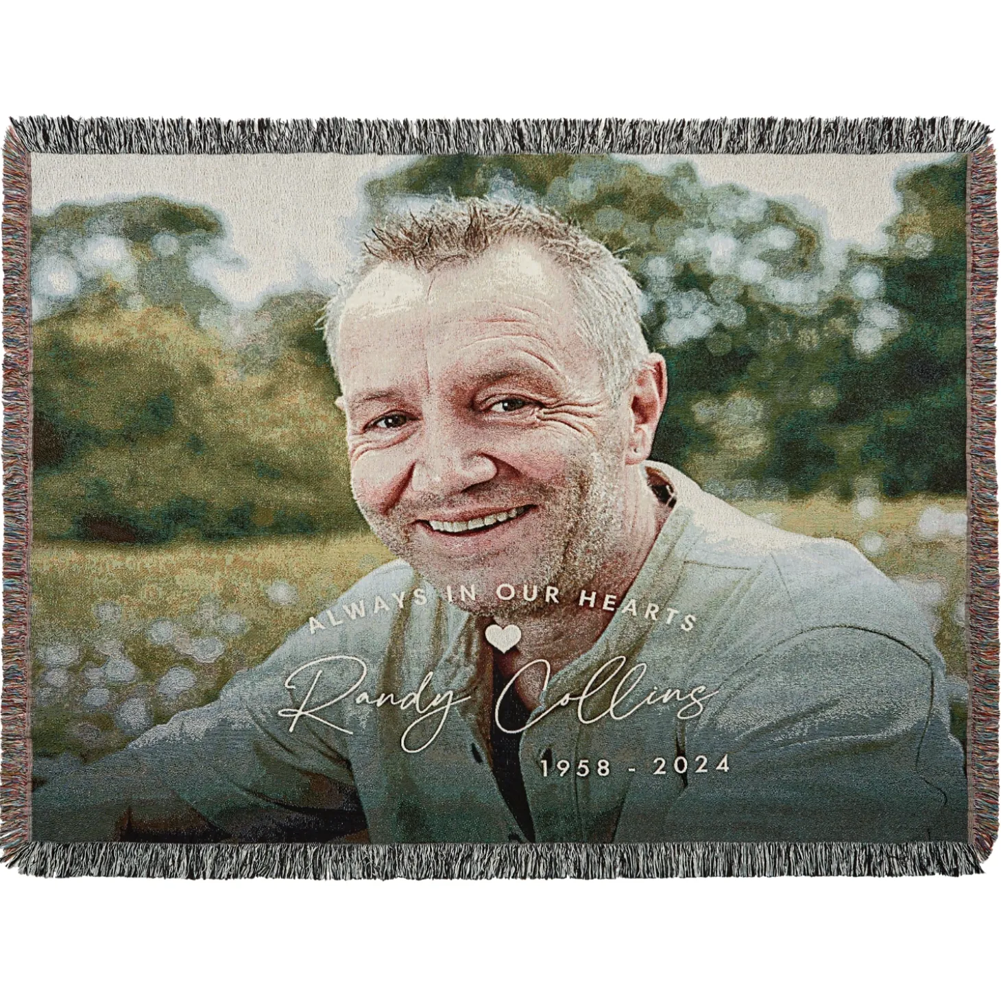 Always In Our Hearts Photo Weave Throw Blanket