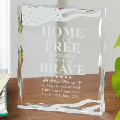 American Hero Memorial Keepsake Block