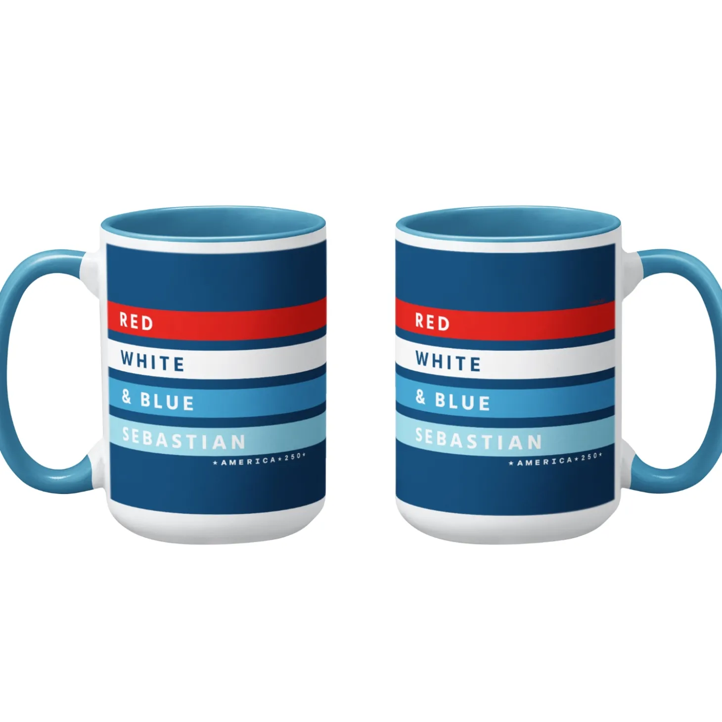 America250™ Red White & Blue Striped Mug