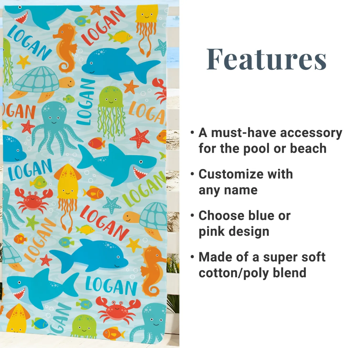 Animal Party Beach Towel