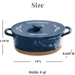Any Message 4qt Oval Stoneware Casserole Dish