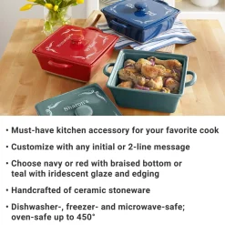 Any Message 3qt Square Stoneware Casserole Dish