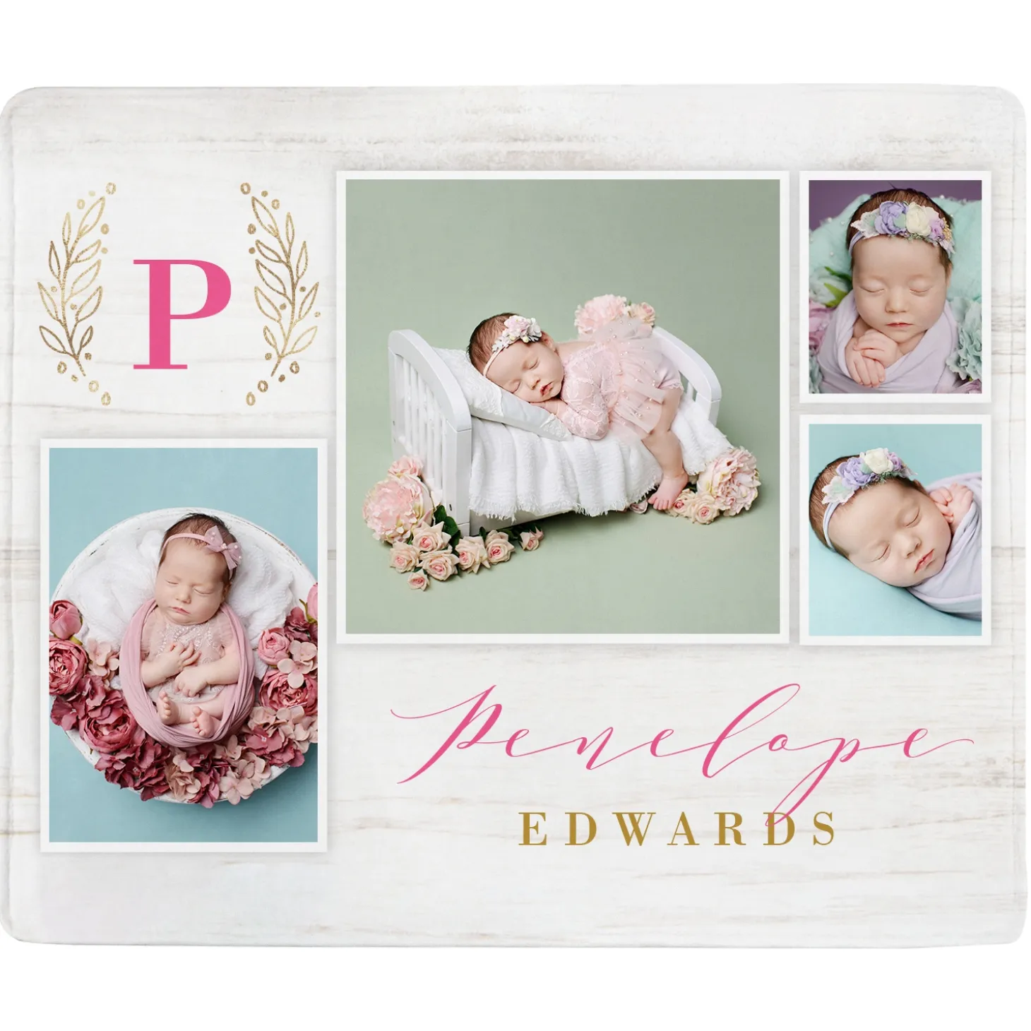 Baby Photo Monogram Blanket