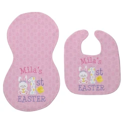 Baby's First Easter Bib & Burp Cloth Set