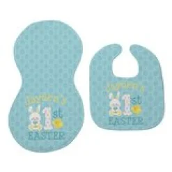 Baby's First Easter Bib & Burp Cloth Set