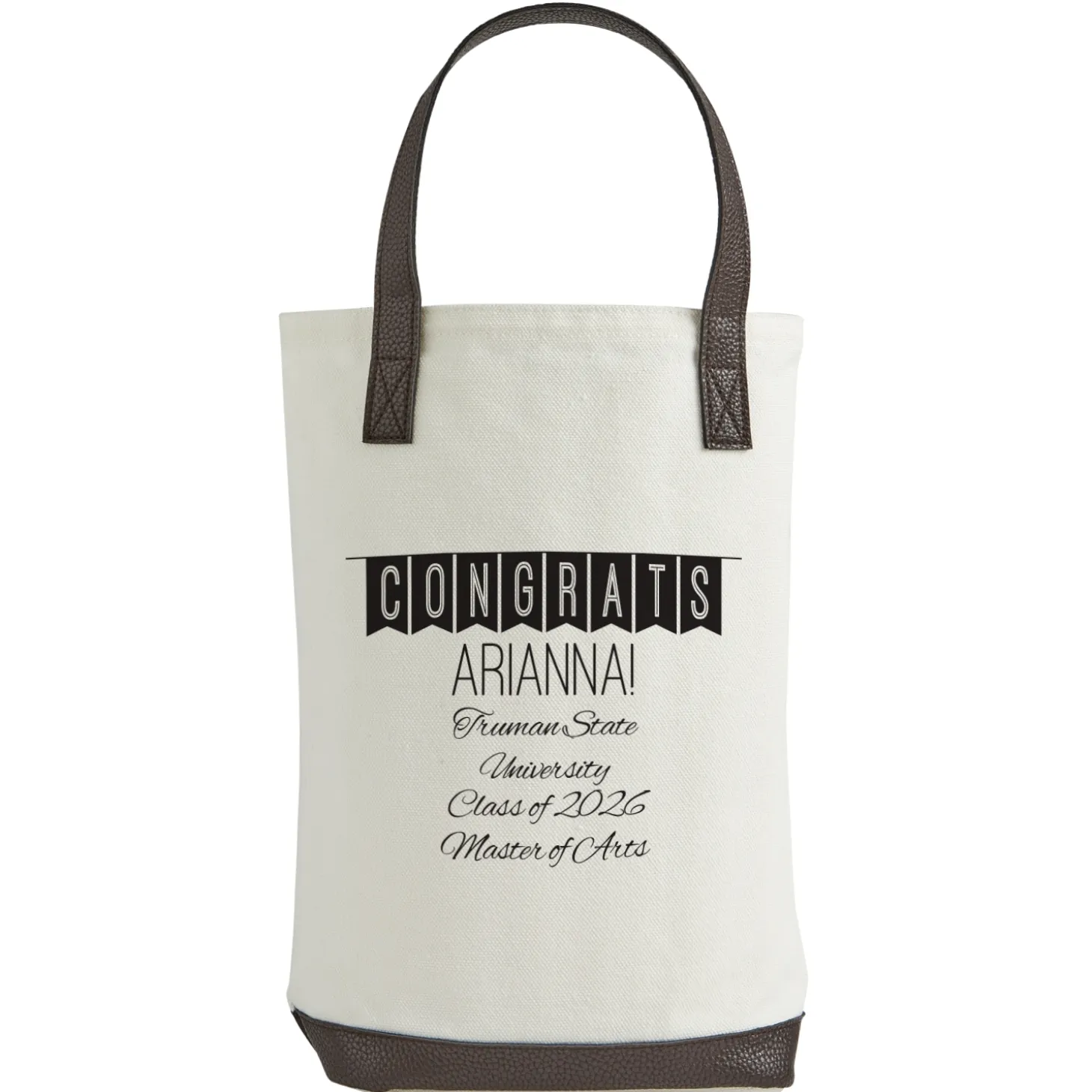 Banner Message Two Bottle Wine Tote
