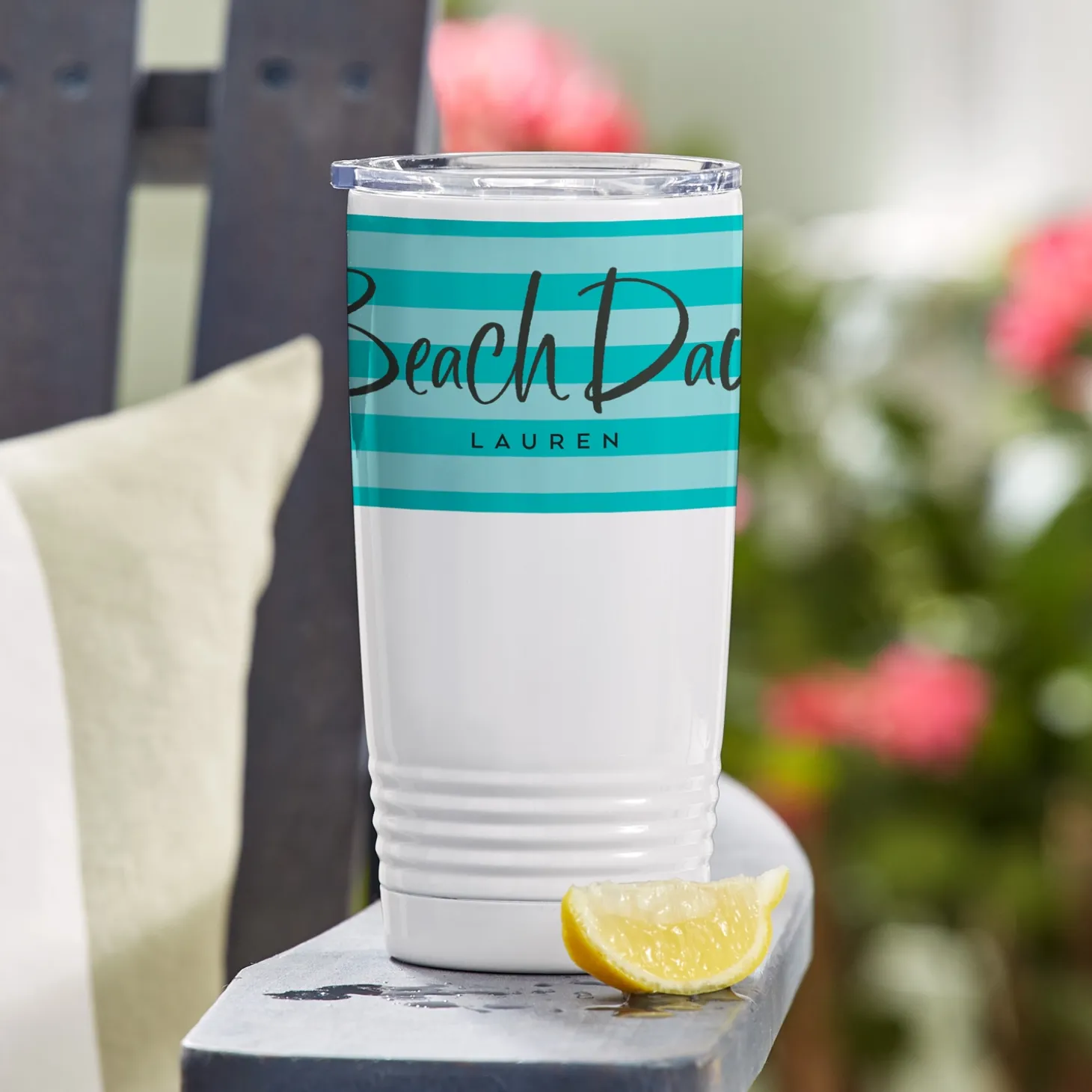 Beach Day Striped Insulated Tumbler