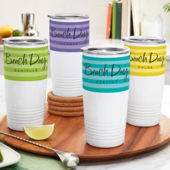 Beach Day Striped Insulated Tumbler