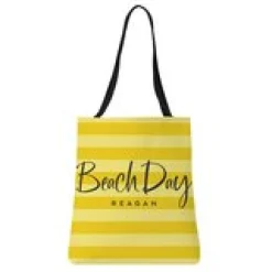 Beach Day Striped Tote Bag