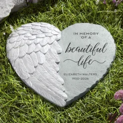 Beautiful Life Heart Wing Garden Stone
