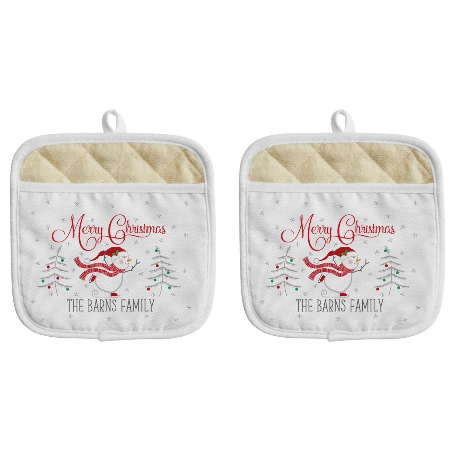 Berry Merry Snowman Kitchen Towel + Pot Holder Set