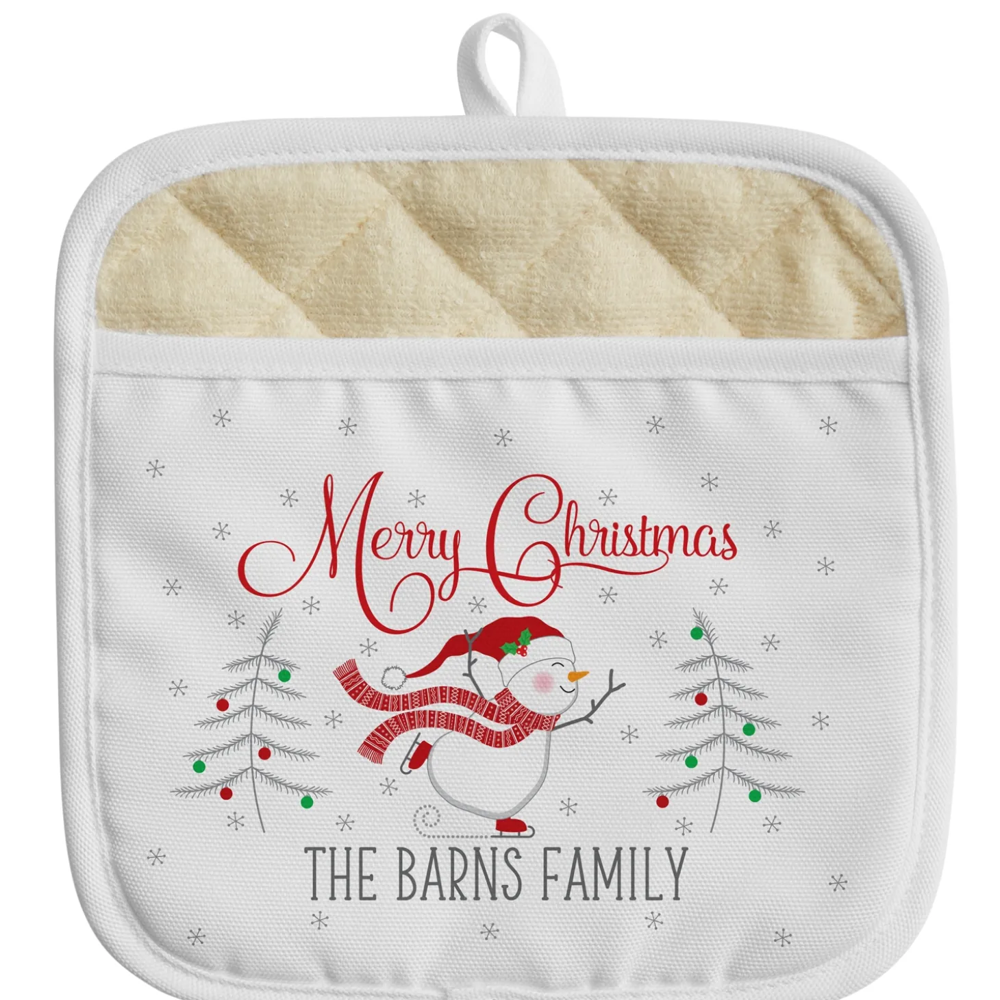 Berry Merry Snowman Kitchen Towel + Pot Holder Set