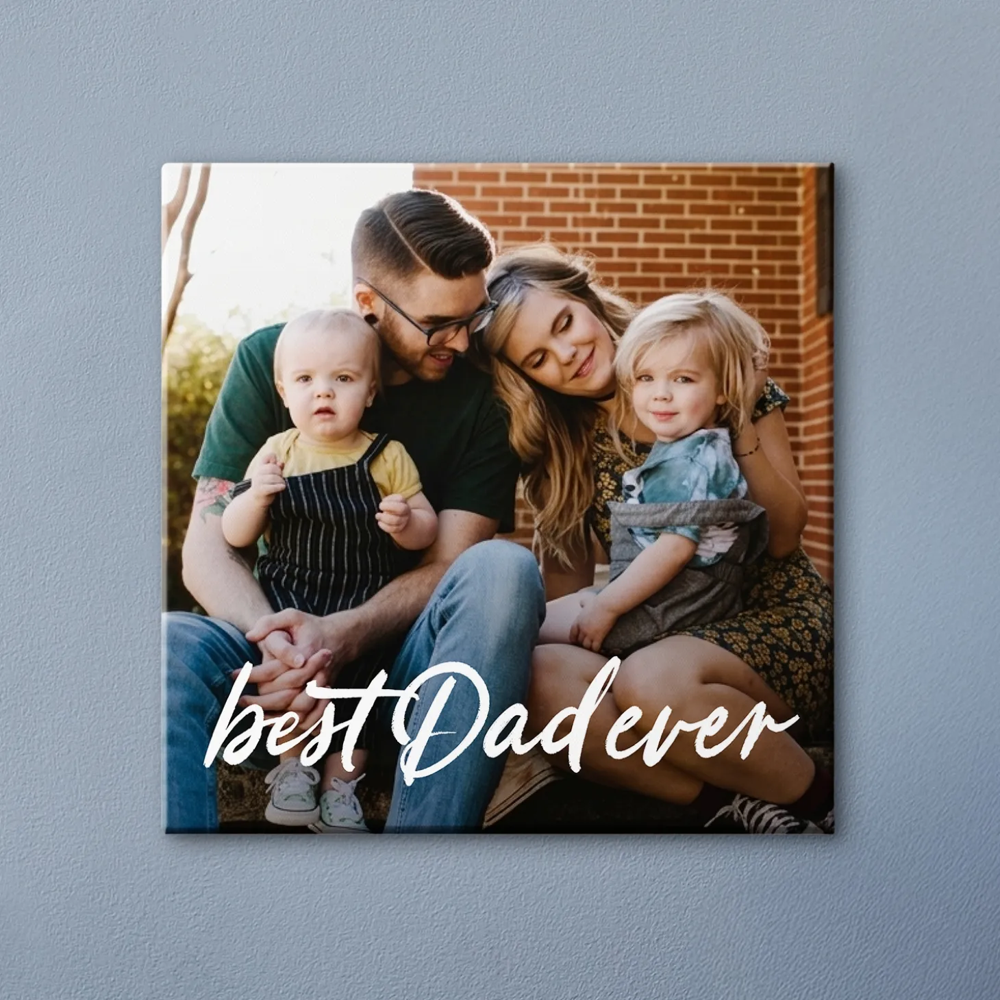 Best Dad Ever Script Photo Canvas