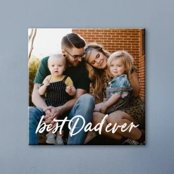 Best Dad Ever Script Photo Canvas