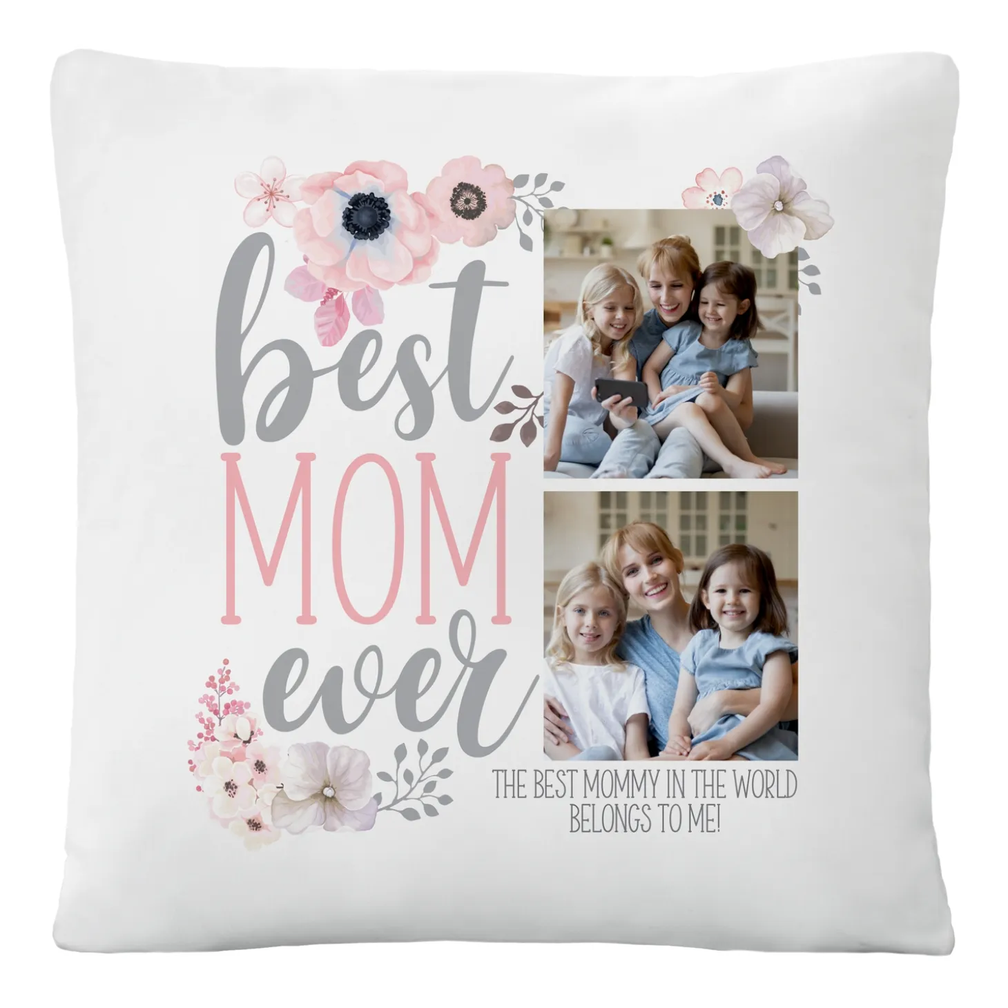 Best Mom Ever Photo Throw Pillow