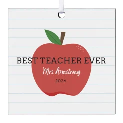 Best Teacher Ever Square Ornament
