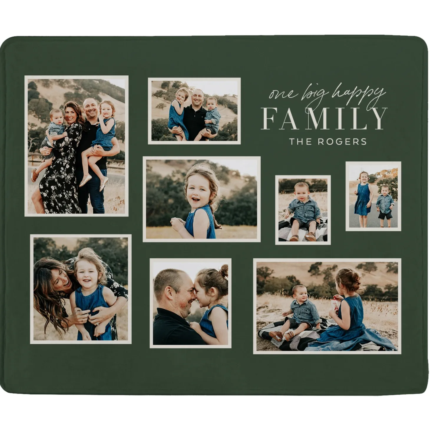 Big Happy Family Photo Plush Blanket
