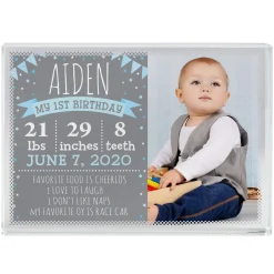 Birthday Memories Photo Glass Block