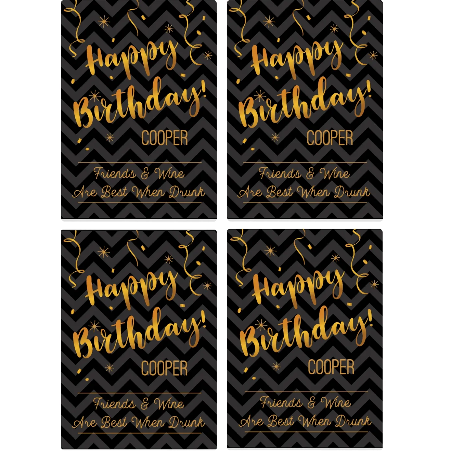 Birthday Wine Labels (Set of 4)