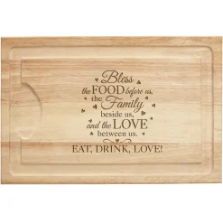 Bless This Food Maple Wood Cutting Board