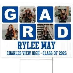 Blocks Of Color Graduation Photo Yard Sign
