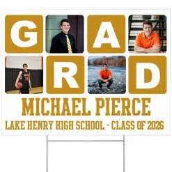 Blocks Of Color Graduation Photo Yard Sign