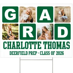 Blocks Of Color Graduation Photo Yard Sign