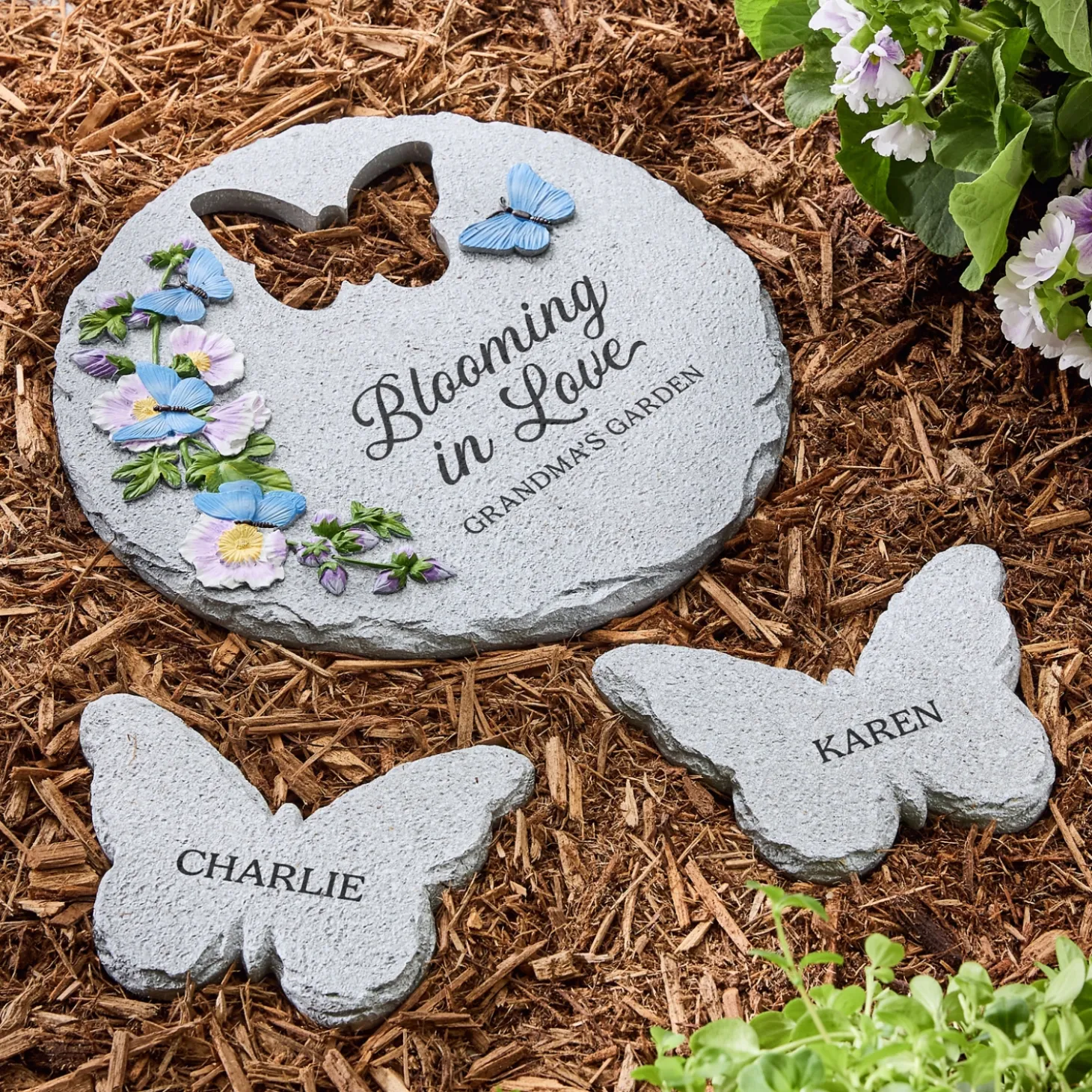 Blooming in Love Butterfly Garden Stone