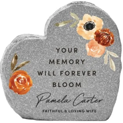 Blooms With Love Memorial Standing Heart Garden Stone