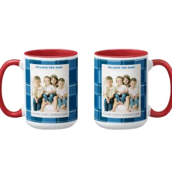 Blue Plaid Photo Mug
