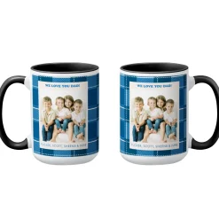 Blue Plaid Photo Mug
