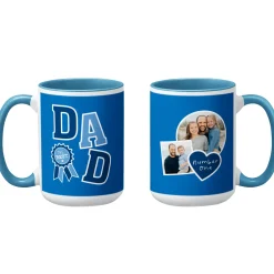Blue Ribbon Dad Photo Mug