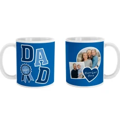 Blue Ribbon Dad Photo Mug