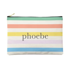 Blush Stripes Zipper Pouch