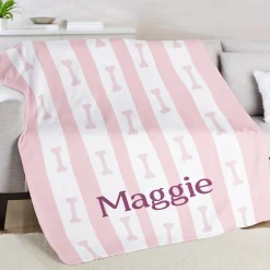 Bones and Stripes Pet Plush Blanket
