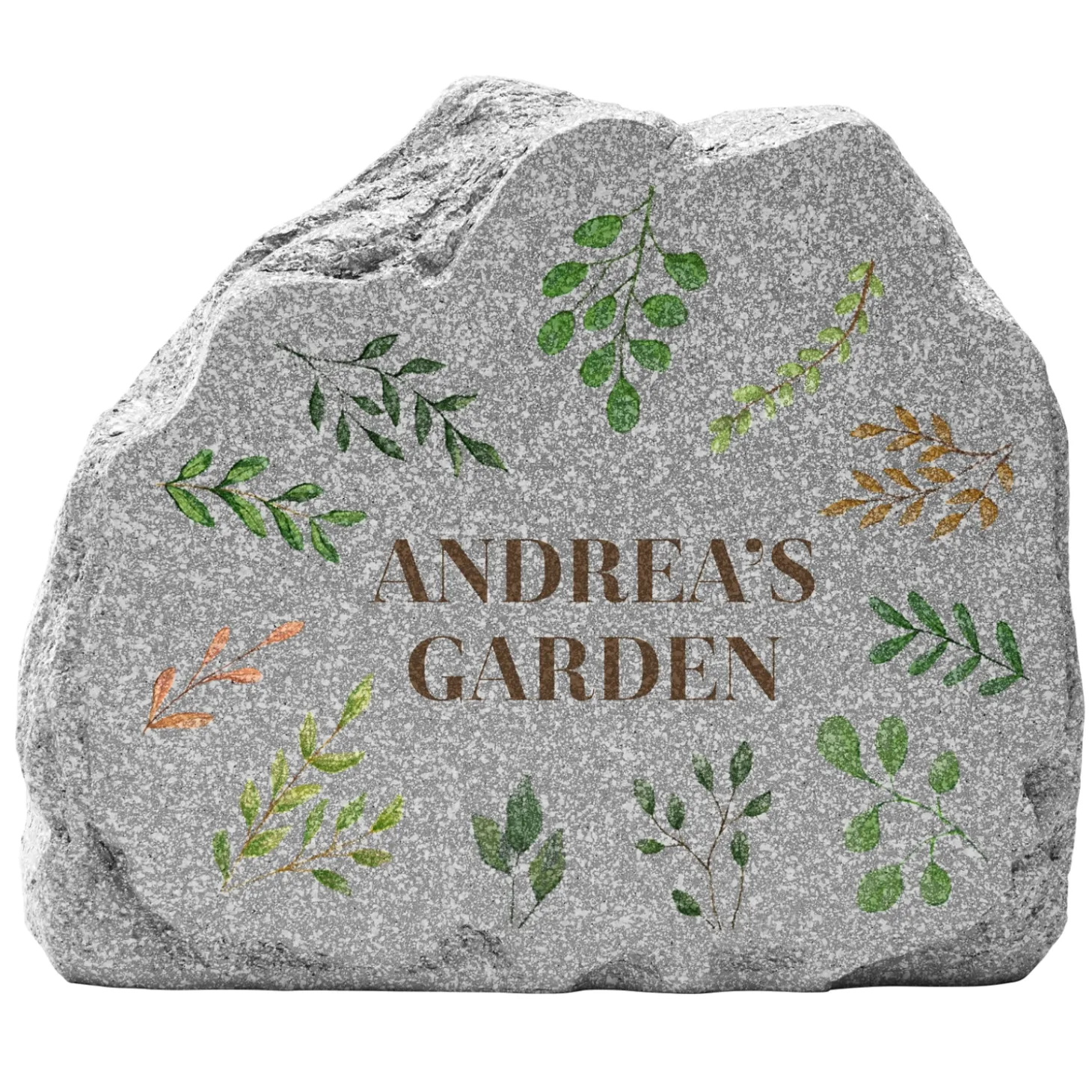 Botanical Leaves Standing Garden Stone