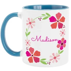 Bright Floral Name Mug
