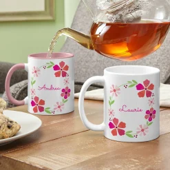 Bright Floral Name Mug