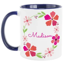 Bright Floral Name Mug