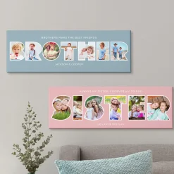 Brother/Sister Typography Photo Canvas