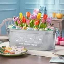 Bunnies Gather Here Galvanized Tub