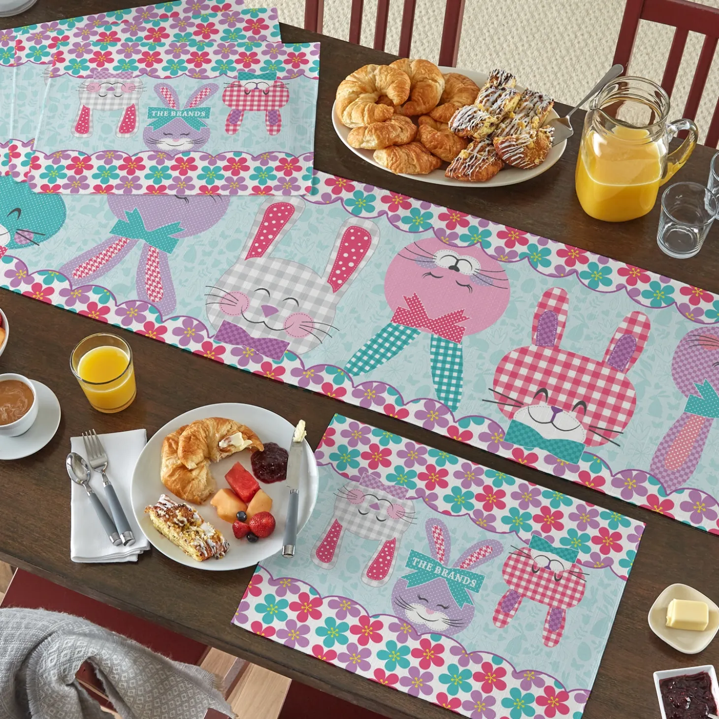 Bunnies Gather Here Table Runner & Placemats