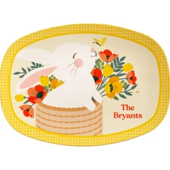 Bunny Floral Basket Platter