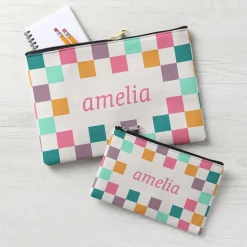 Candy Checkers Zipper Pouch